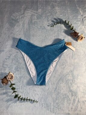 Victoria’s Secret Pink Sparkle Teal Blue Bikini Bottoms